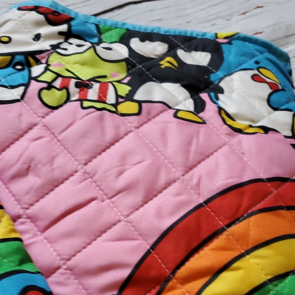 Hello Kitty Pink and Blue Blanket with Quilted Design - Picture 6 of 8